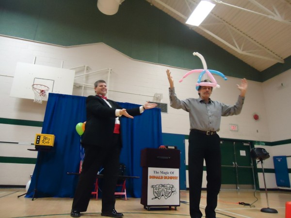 Donald is having fun with the Principal at Kirkbride Elementary School (Surrey)